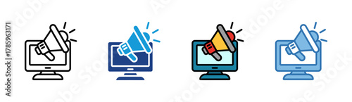 Digital Marketing icon set multiple style collection