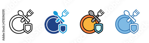 Data Protection icon set multiple style collection