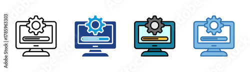 System Upgrade icon set multiple style collection