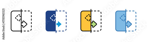 Export File icon set multiple style collection