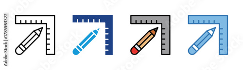 Design Measure icon set multiple style collection