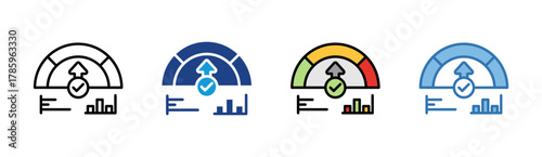 Performance Growth icon set multiple style collection