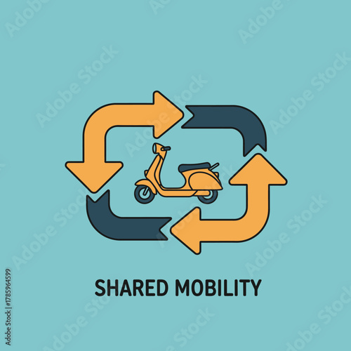 Shared Mobility Scooter Icon Concept.