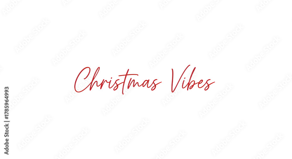 Fototapeta premium Festive christmas vibes handwritten text in glowing red script isolated on transparent background