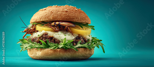 Nauseating hamburger with cockroaches - food of the future or safety hazard