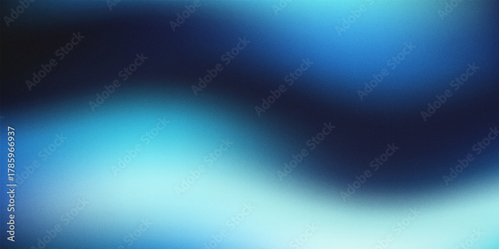 Fototapeta premium Blurred background of black blue waves with grainy texture