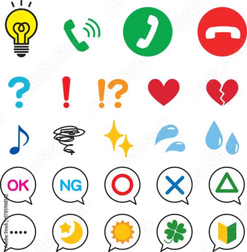 A set of various emotions and expressions