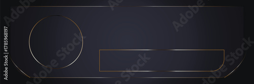 Elegant lower third design template with a dark background and gold accents perfect for professional video production and broadcast graphics EPS vector