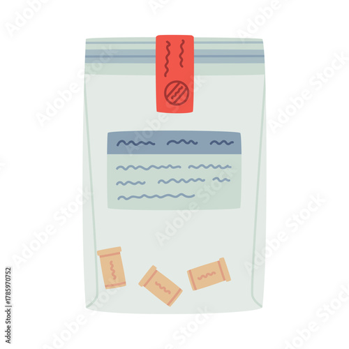 Package with Evidence as Police Equipment and Professional Policeman Object Vector Illustration