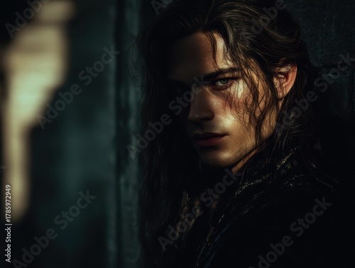 Dark portrait of a person w...