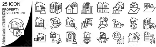 Property Development Icon Set Collection Outline