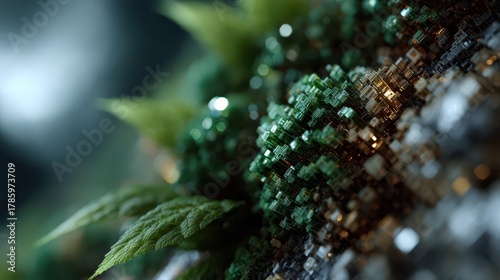 Intricate close-up of green...