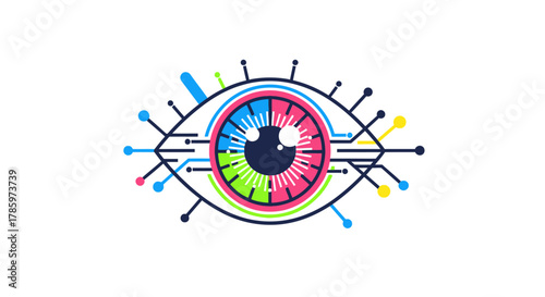 Digital Eye Symbol Technology Concept.