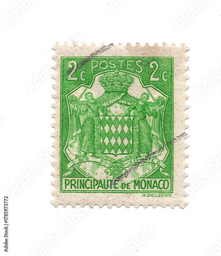 A vintage postage stamp from Monaco