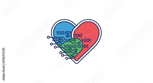 Digital Heart - Technology and Data Integration Concept.