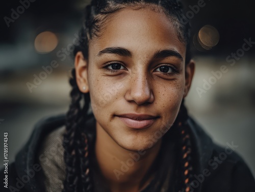Young individual with braid...