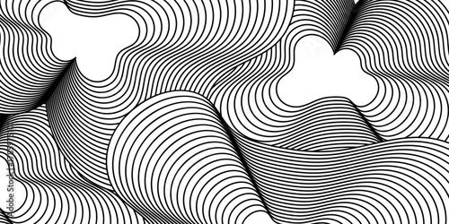 The stylized height of the topographic contour in lines and contours. The concept of a conditional geography scheme and the terrain path. Ultra wide size