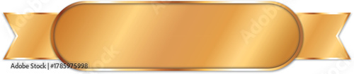 long gold colored button banner with gold frame