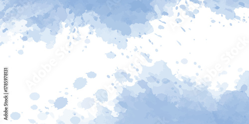  Abstract Pastel soft blue watercolor paint brush. watercolor texture for cards, Brushstrokes and splashes. Pastel blue texture design template for birthday invite or card