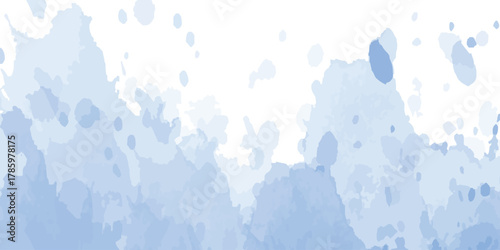  Abstract Pastel soft blue watercolor paint brush. watercolor texture for cards, Brushstrokes and splashes. Pastel blue texture design template for birthday invite or card
