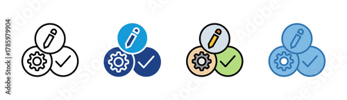 Development icon set multiple style collection