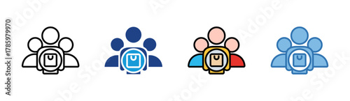 Collaboration icon set multiple style collection