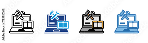 Development icon set multiple style collection