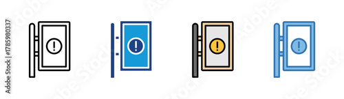 Alert icon set multiple style collection