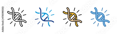 Dna icon set multiple style collection