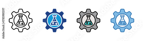 Chemistry icon set multiple style collection