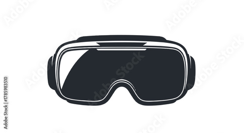 Modern virtual reality headset icon with a sleek dark design on a clean white background for technology and gaming concepts