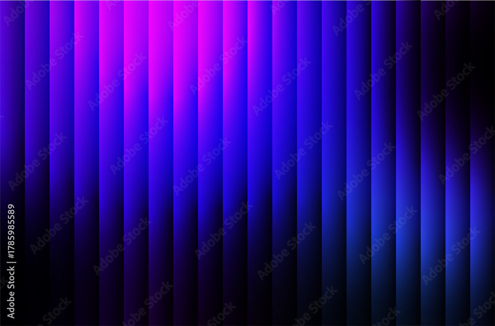 Obraz premium Vibrant gradient of glowing vertical stripes in electric blue and magenta creates a dynamic modern background