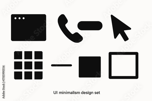 Minimalist ui design set: icons for web and mobile interfaces