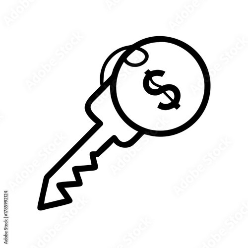 Key with dollar symbol indicating financial opportunity  