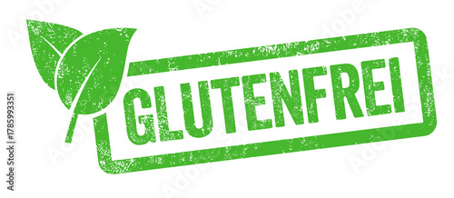 Grüner Stempel freigestellt auf weißem Hintergrund - Glutenfrei