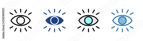 Vision icon set multiple style collection