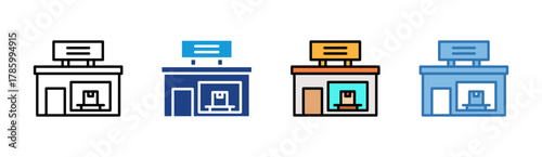 Store icon set multiple style collection