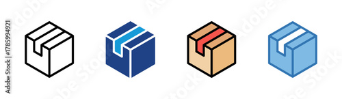 Package icon set multiple style collection