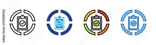 Approval icon set multiple style collection