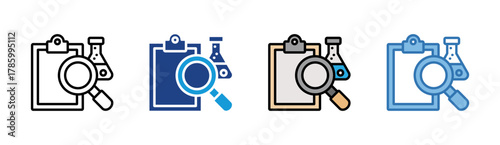 Research icon set multiple style collection