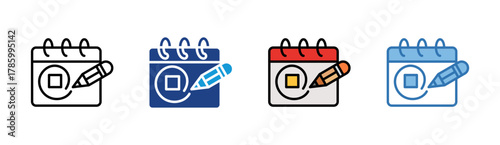 Planning icon set multiple style collection