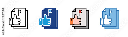 Approval icon set multiple style collection
