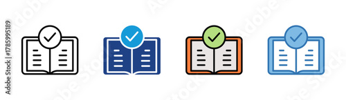 Open Book icon set multiple style collection