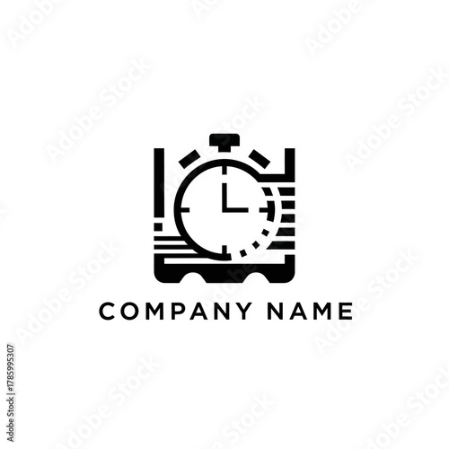 Minimalist Stopwatch Logo Design for Company Branding.