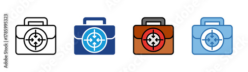 Business Target icon set multiple style collection
