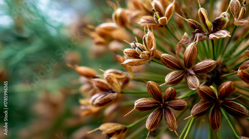 A close-up of the seeds and flowers on a fennel plant