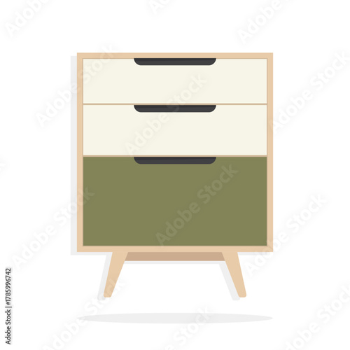 Illustration of Minimalist Small Cupboard Furniture in flat style.