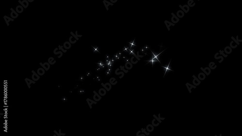 Wallpaper Mural Magic glitter sparkle trail, white glowing stars, pixie dust line motion, shimmering doodle sparkle, twinkling particles, fairy sparkle burst, black background animation video 4K Torontodigital.ca