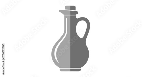 Illustration of a jug with handle and spout, isolated on white background