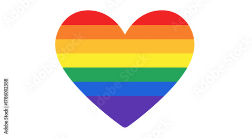 Vibrant Rainbow Heart Symbolizing Love, Unity, and Inclusivity with Multi-Colored Stripes